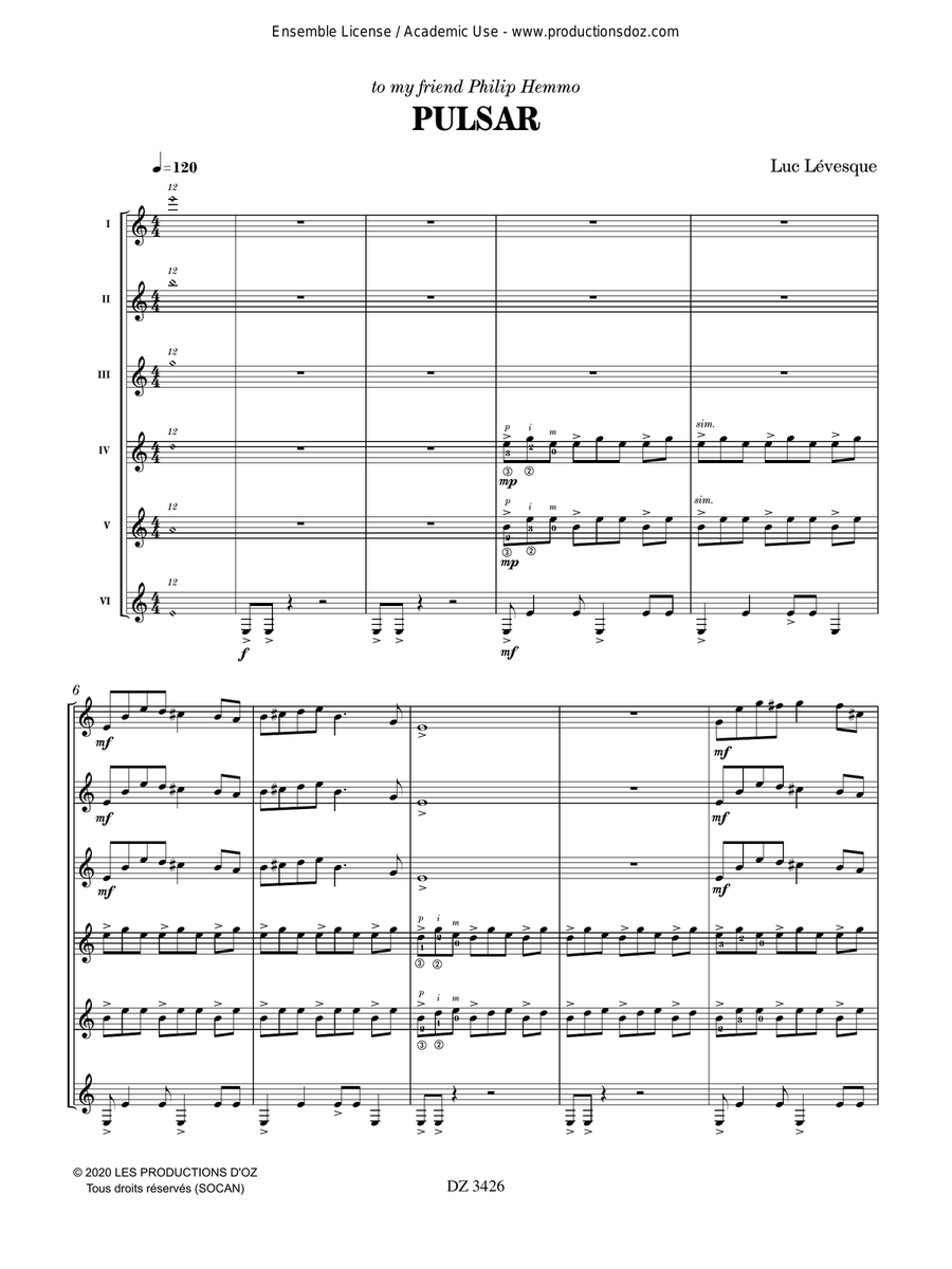 Pulsar Pulsar Guitar Ensemble scores gallery preview page 3