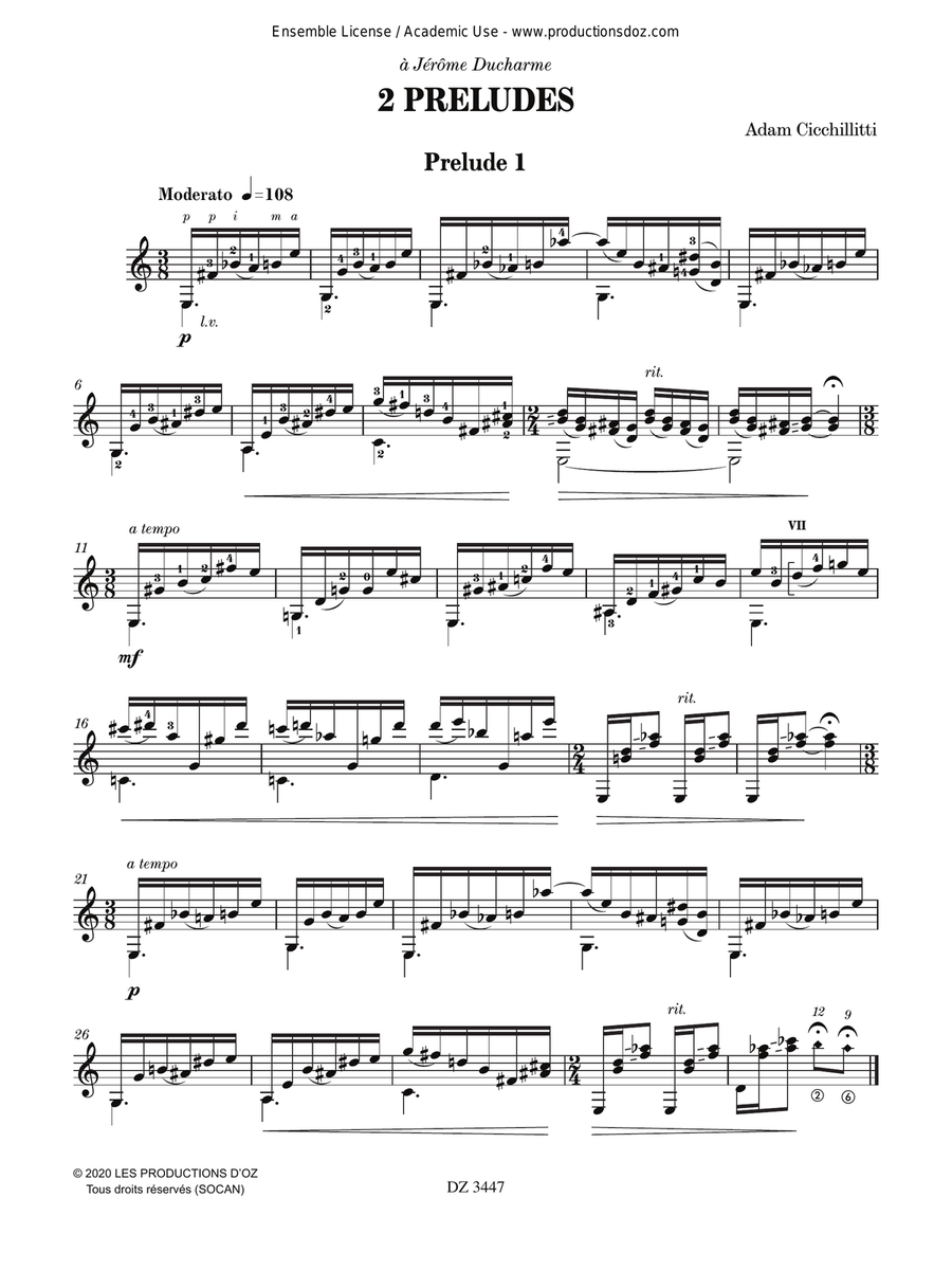 2 Préludes 2 Préludes Classical Guitar scores gallery preview page 2