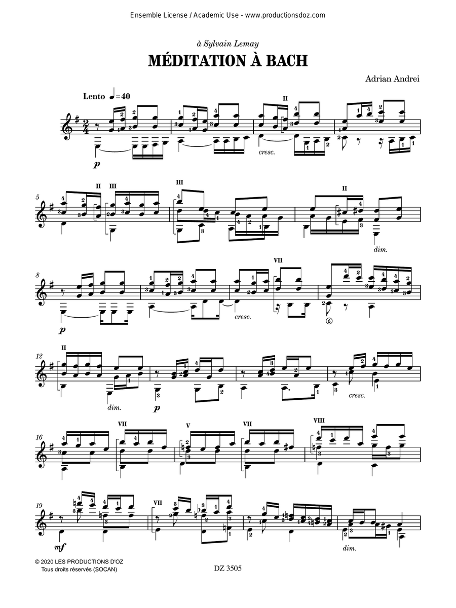 Méditation à Bach Méditation à Bach Classical Guitar scores gallery preview page 2