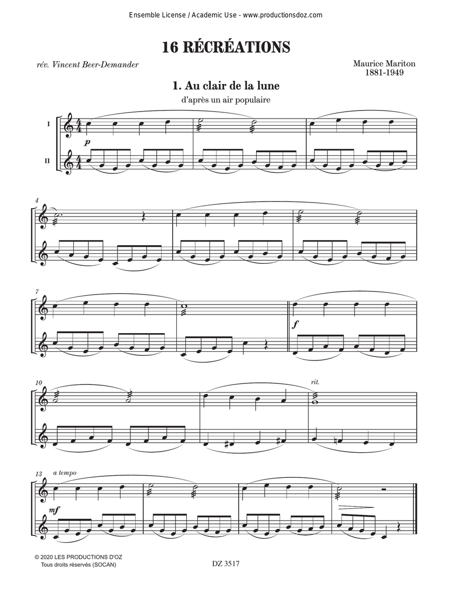 16 Récréations 16 Récréations Mandolin scores gallery preview page 3
