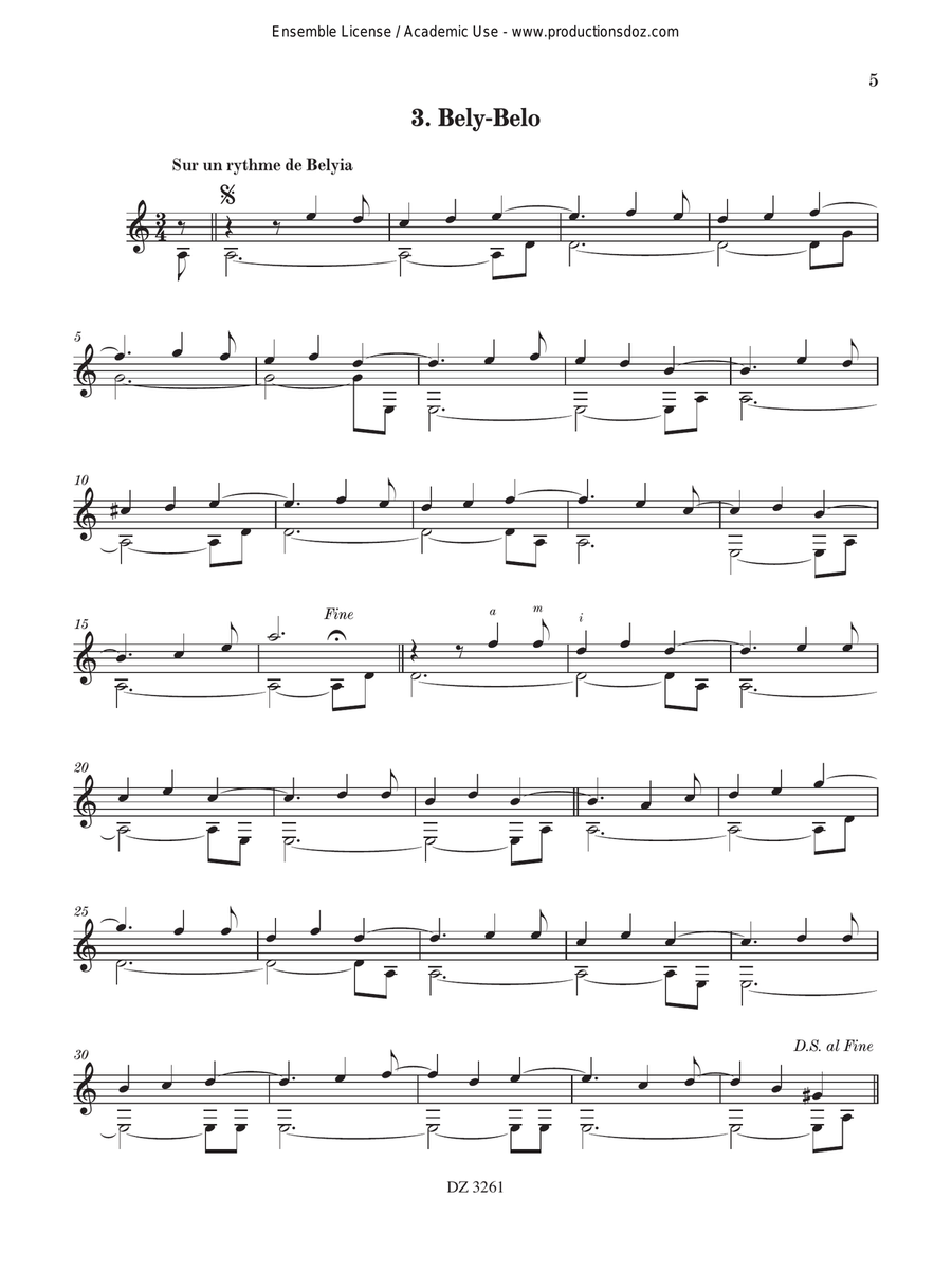 9 Pièces faciles 9 Pièces faciles Classical Guitar scores gallery preview page 5