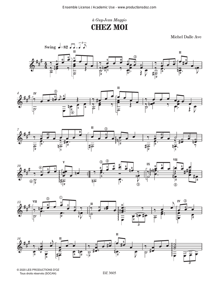 Chez moi Chez moi Classical Guitar scores gallery preview page 2