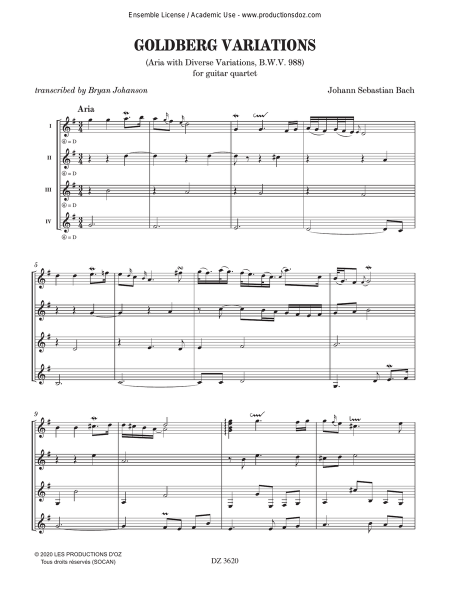 Goldberg Variations Goldberg Variations Guitar Ensemble scores gallery preview page 3