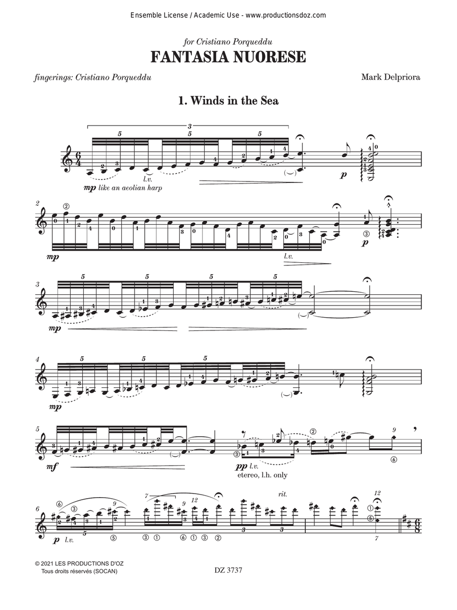 Fantasia Nuorese Fantasia Nuorese Classical Guitar scores gallery preview page 3