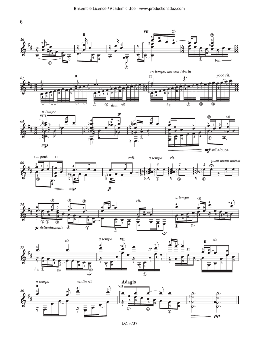Fantasia Nuorese Fantasia Nuorese Classical Guitar scores gallery preview page 6