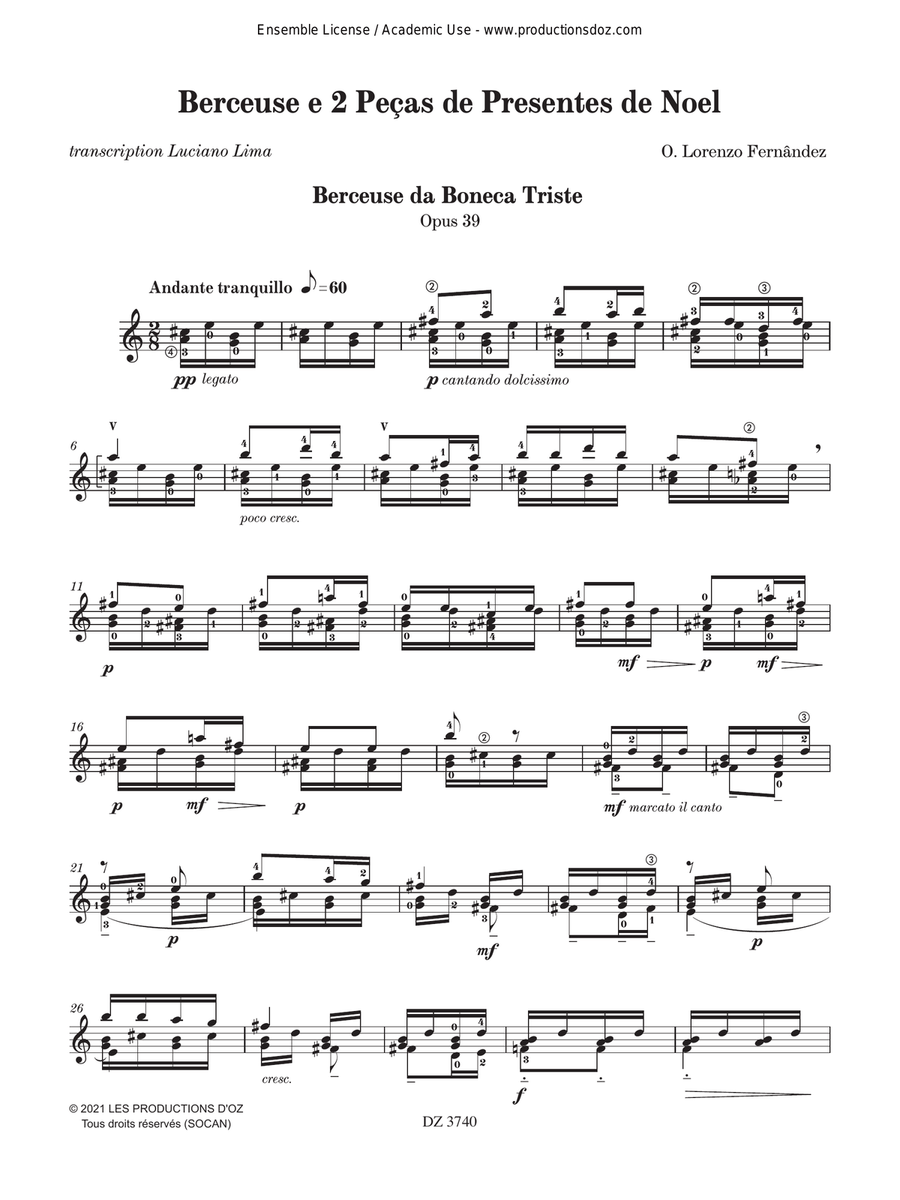 Berceuse e 2 Peças de Presentes de Noel Classical Guitar scores gallery preview page 2