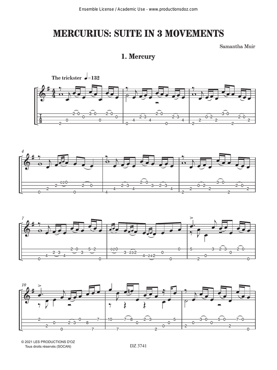 Mercurius: Suite in 3 Movements Ukulele scores gallery preview page 3