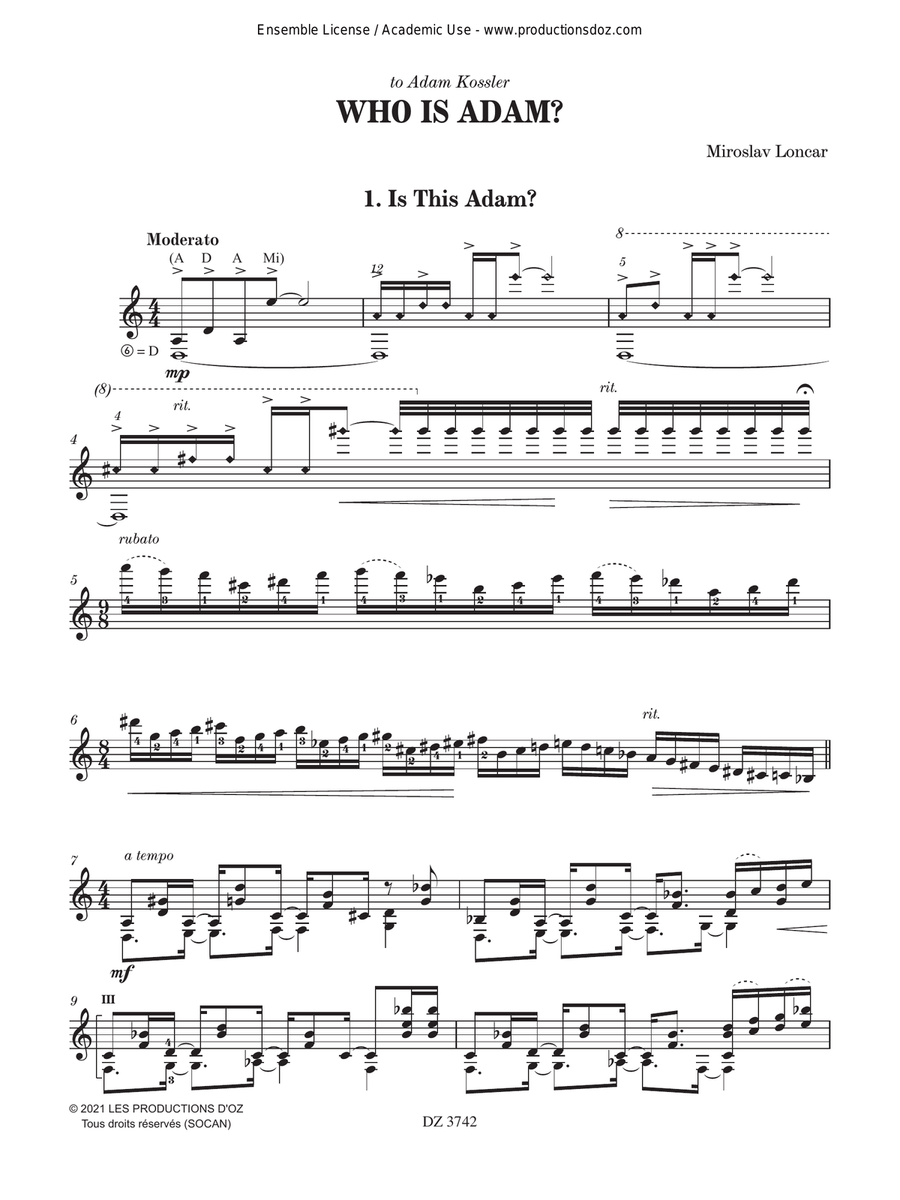 Who is Adam? Who is Adam? Classical Guitar scores gallery preview page 3