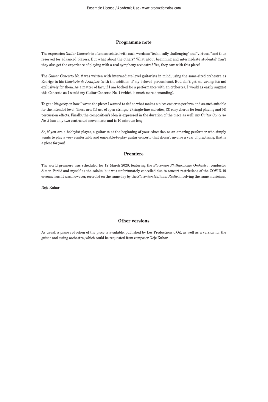 Guitar Concerto No. 2 Guitar Concerto No. 2 Orchestra scores gallery preview page 2