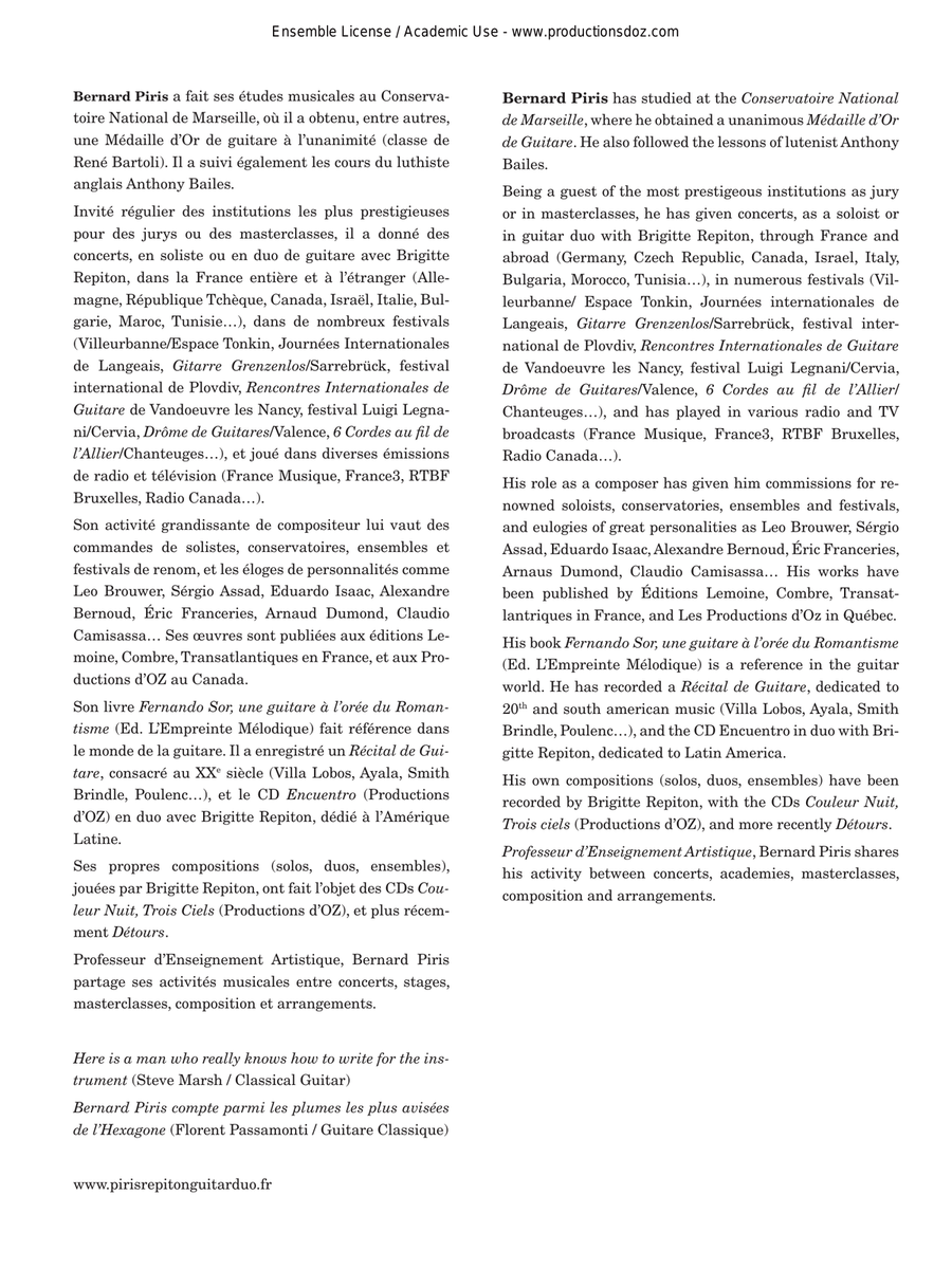 Deux poèmes de la solitude Classical Guitar scores gallery preview page 2