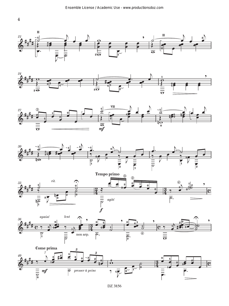 Deux poèmes de la solitude Classical Guitar scores gallery preview page 4