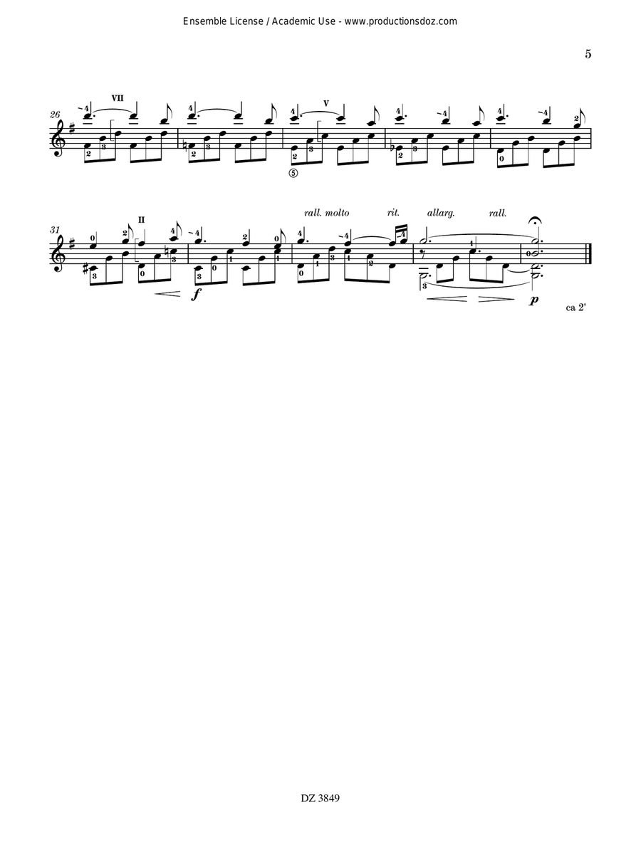Merci Merci Classical Guitar scores gallery preview page 5