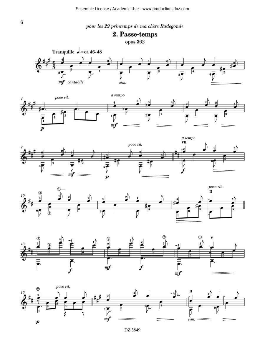 Merci Merci Classical Guitar scores gallery preview page 6