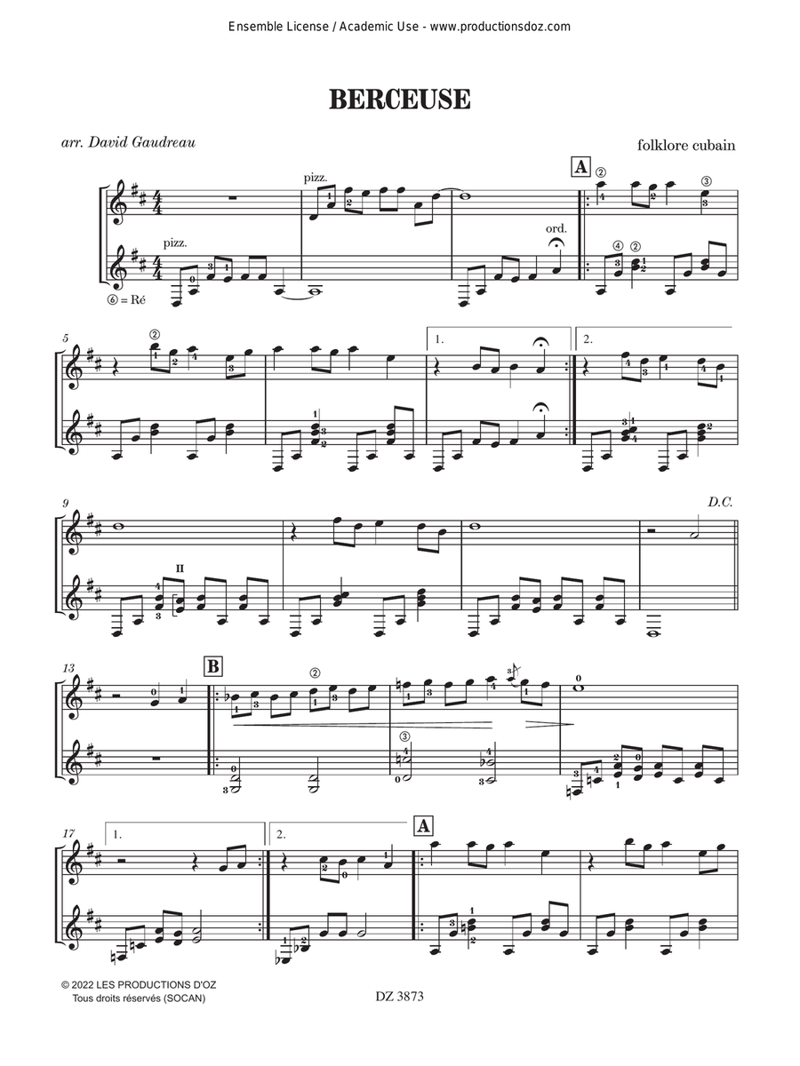 Berceuse Berceuse Classical Guitar scores gallery preview page 2