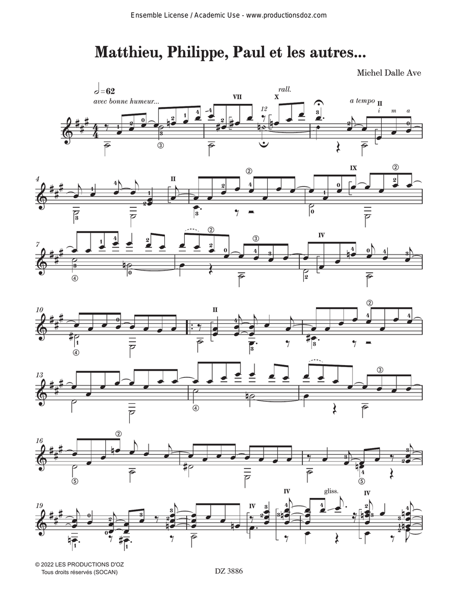 Matthieu, Philippe, Paul et les autres... Classical Guitar scores gallery preview page 2