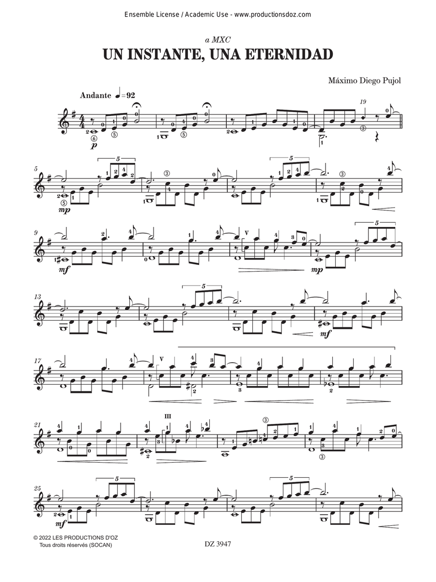 Un instante, una eternidad Classical Guitar scores gallery preview page 2