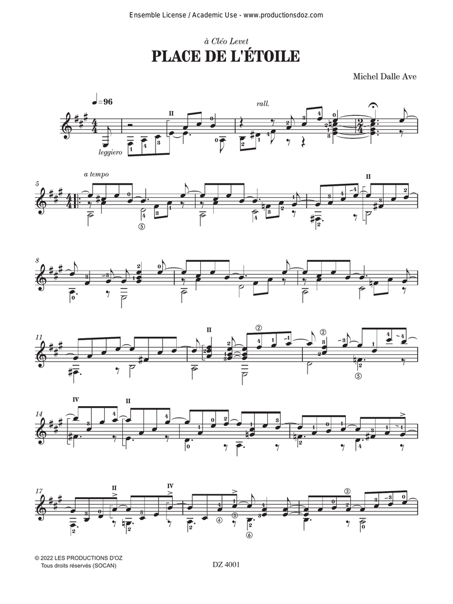 Place de l'étoile Place de l'étoile Classical Guitar scores gallery preview page 2