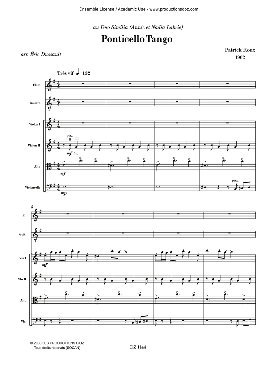 Ponticello Tango Ponticello Tango Flute scores gallery preview page 2