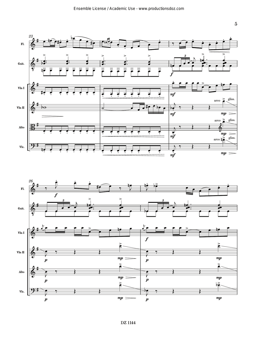 Ponticello Tango Ponticello Tango Flute scores gallery preview page 5