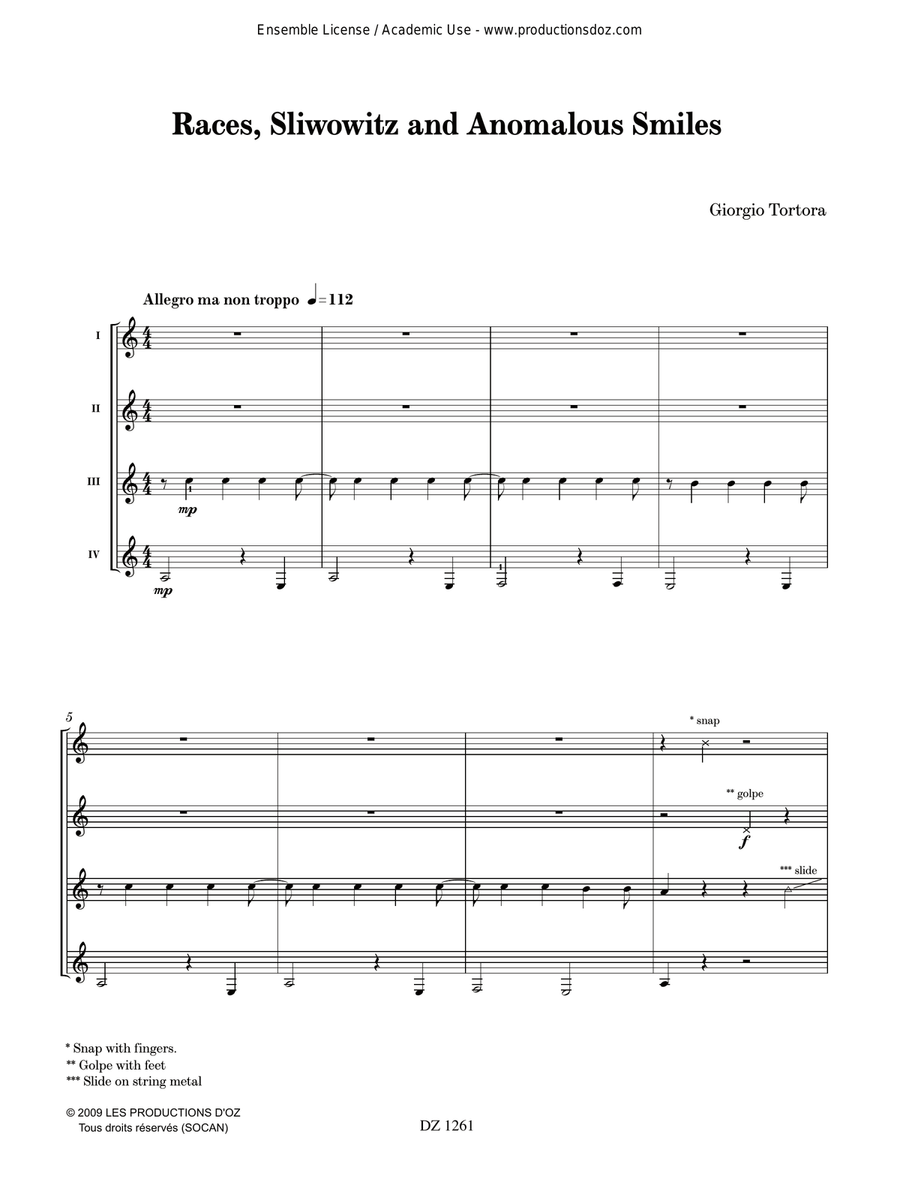 Races, Sliwowitz and Anomalous Smiles Guitar Ensemble scores gallery preview page 2