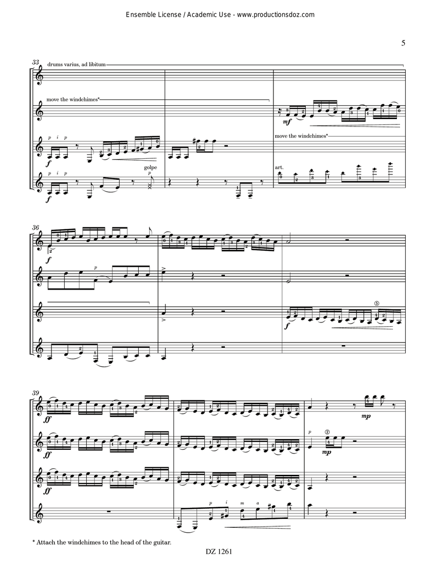 Races, Sliwowitz and Anomalous Smiles Guitar Ensemble scores gallery preview page 5