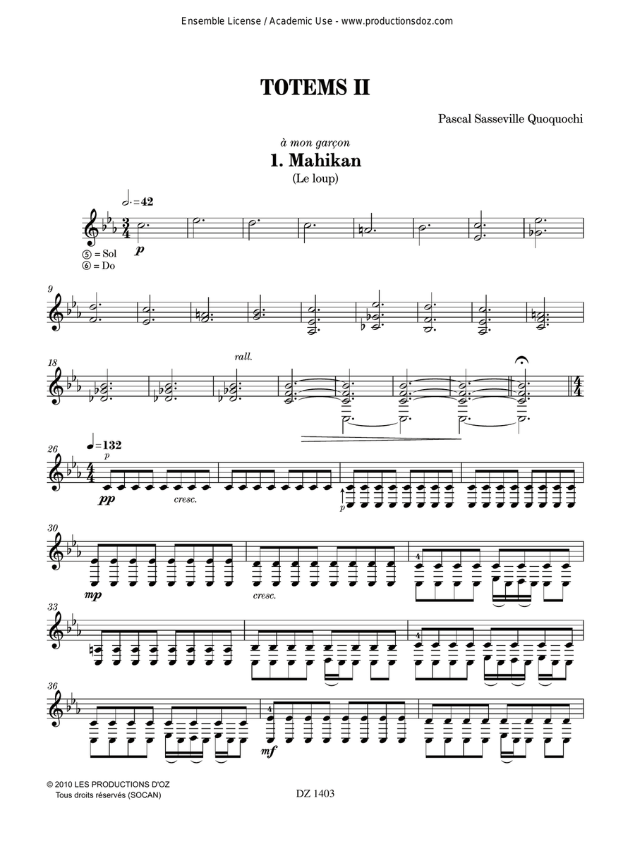 Totems II Totems II Classical Guitar scores gallery preview page 3