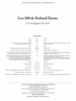 Les 100 de Roland Dyens - Les intrigues du vent