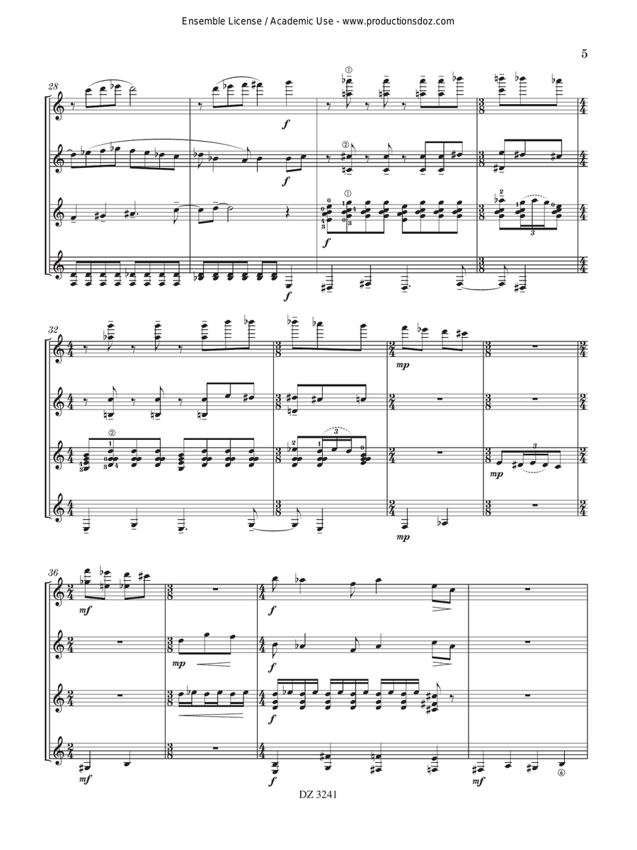 Fugue on a Famous Rock Anthem Guitar Ensemble scores gallery preview page 5