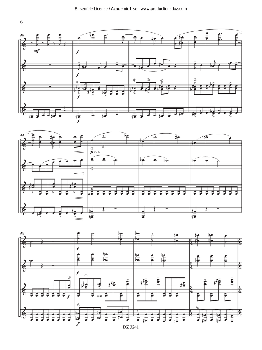 Fugue on a Famous Rock Anthem Guitar Ensemble scores gallery preview page 6