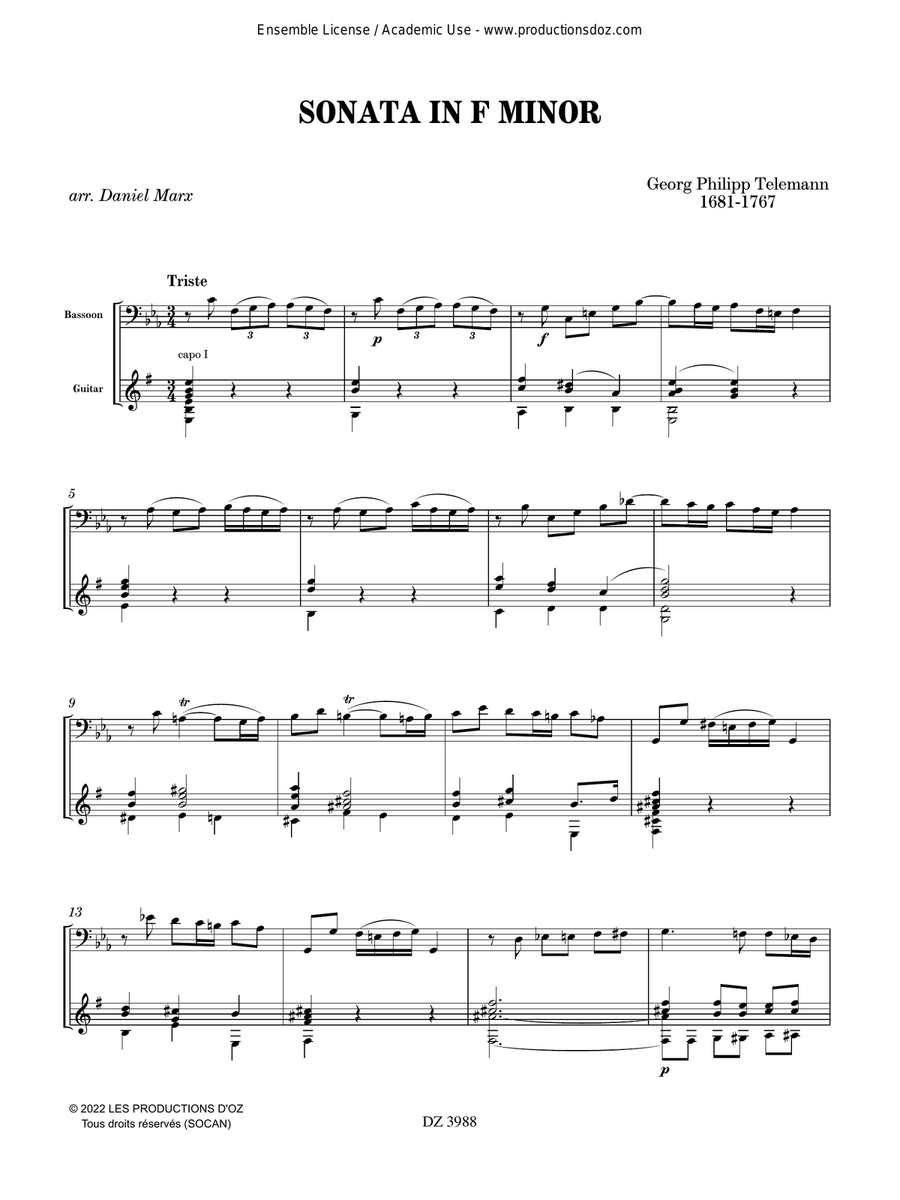 Sonata in F minor Sonata in F minor Bassoon scores gallery preview page 3