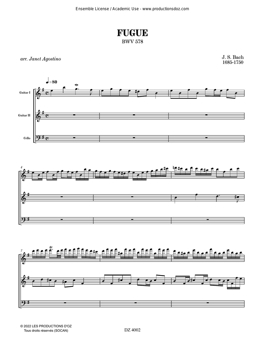 Fugue BWV 578 Fugue BWV 578 Cello scores gallery preview page 3