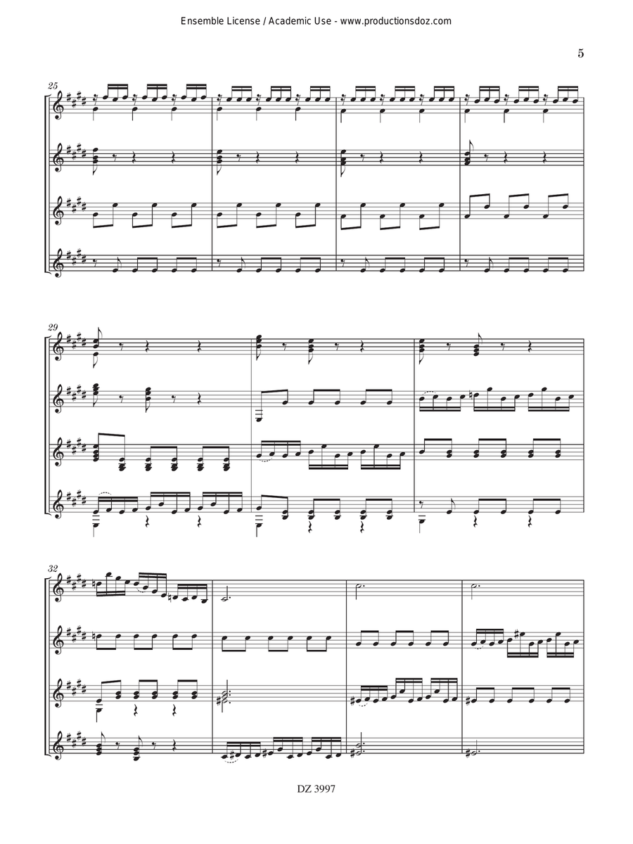 Sinfonia BWV 29 Sinfonia BWV 29 Guitar Ensemble scores gallery preview page 5