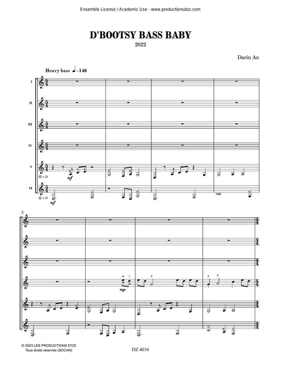 D'Bootsy Bass Baby D'Bootsy Bass Baby Guitar Ensemble scores gallery preview page 3