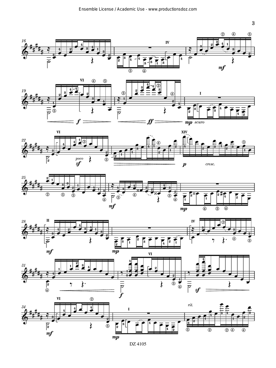 Studies from Eight Views from XiaoXiang, book 1 Classical Guitar scores gallery preview page 3