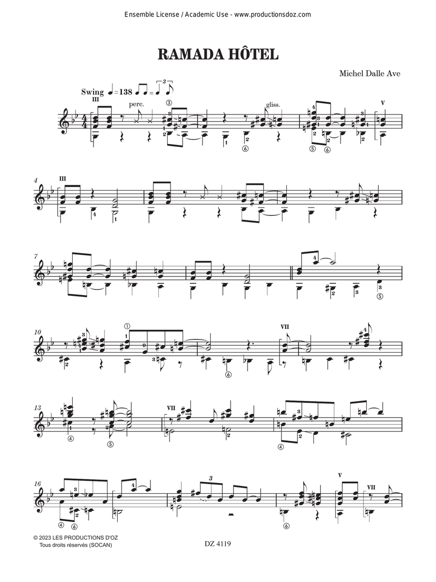 Ramada Hôtel Ramada Hôtel Classical Guitar scores gallery preview page 2