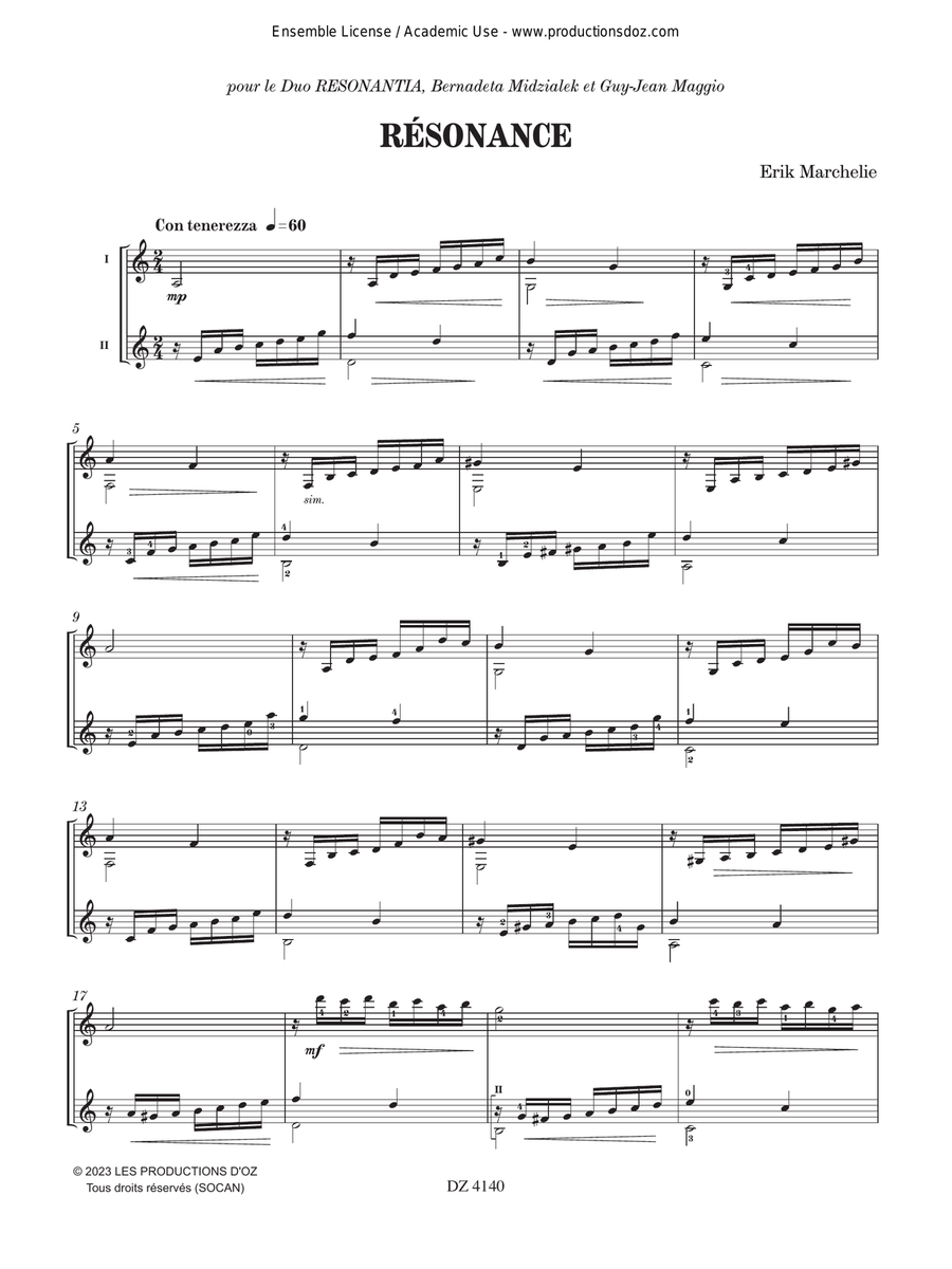 Résonance Résonance Classical Guitar scores gallery preview page 3