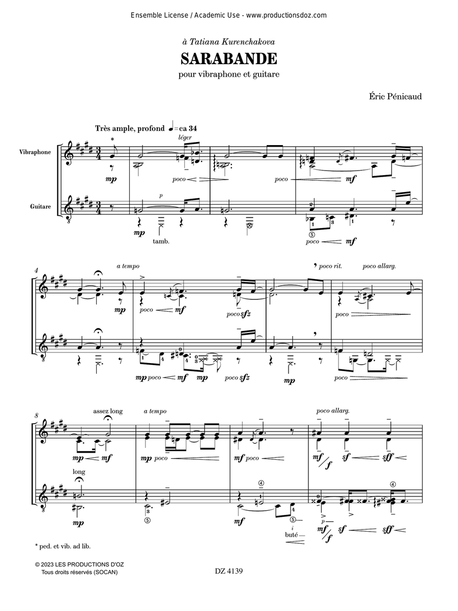 Sarabande Sarabande Classical Guitar scores gallery preview page 2