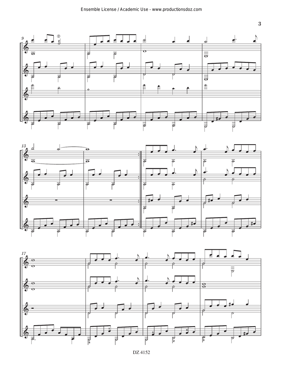 A los Cuatro Vientos A los Cuatro Vientos Guitar Ensemble scores gallery preview page 3