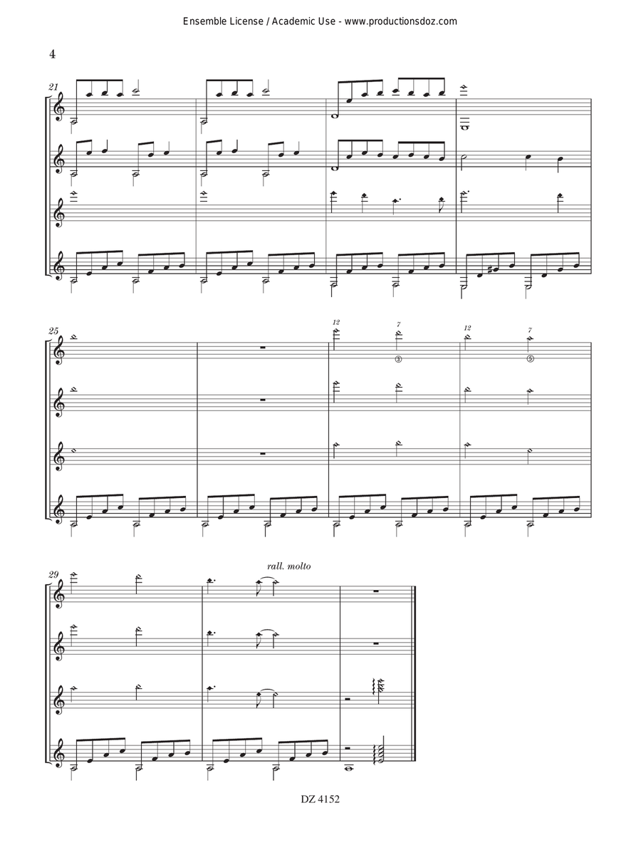 A los Cuatro Vientos A los Cuatro Vientos Guitar Ensemble scores gallery preview page 4
