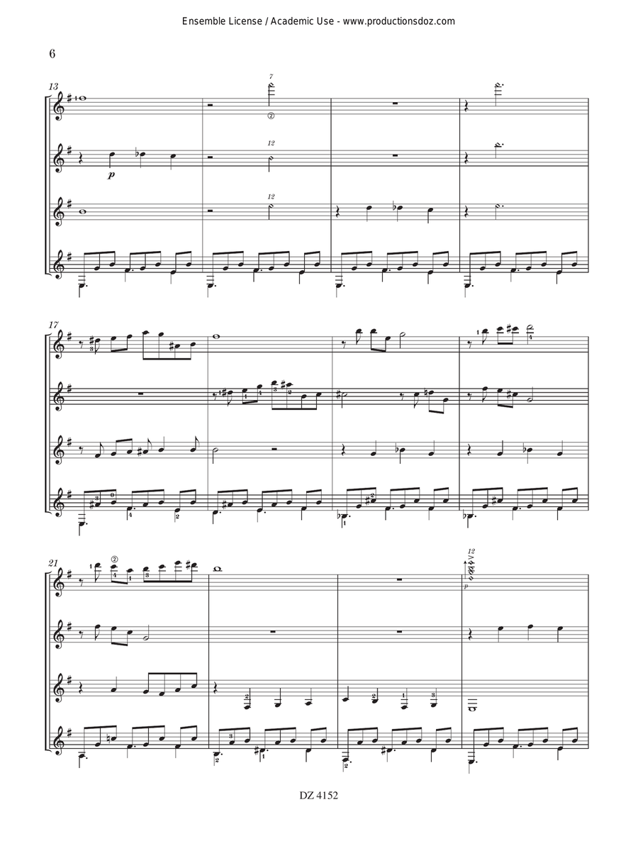A los Cuatro Vientos A los Cuatro Vientos Guitar Ensemble scores gallery preview page 6