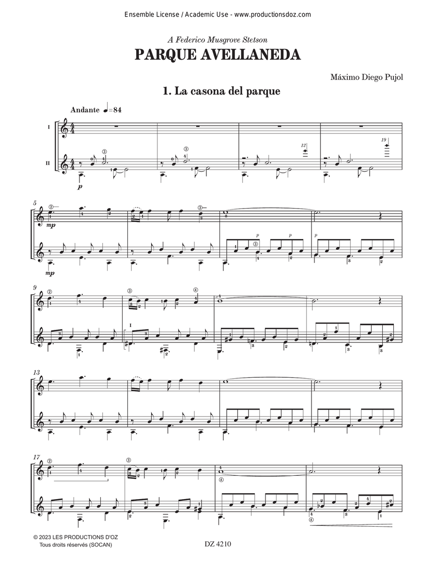Parque Avellaneda Parque Avellaneda Classical Guitar scores gallery preview page 3