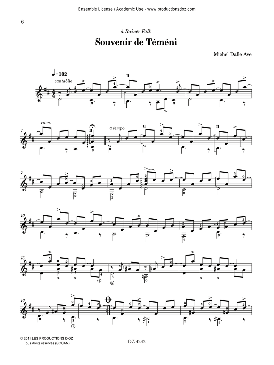 Anthologie, vol. 1 Anthologie, vol. 1 Classical Guitar scores gallery preview page 6
