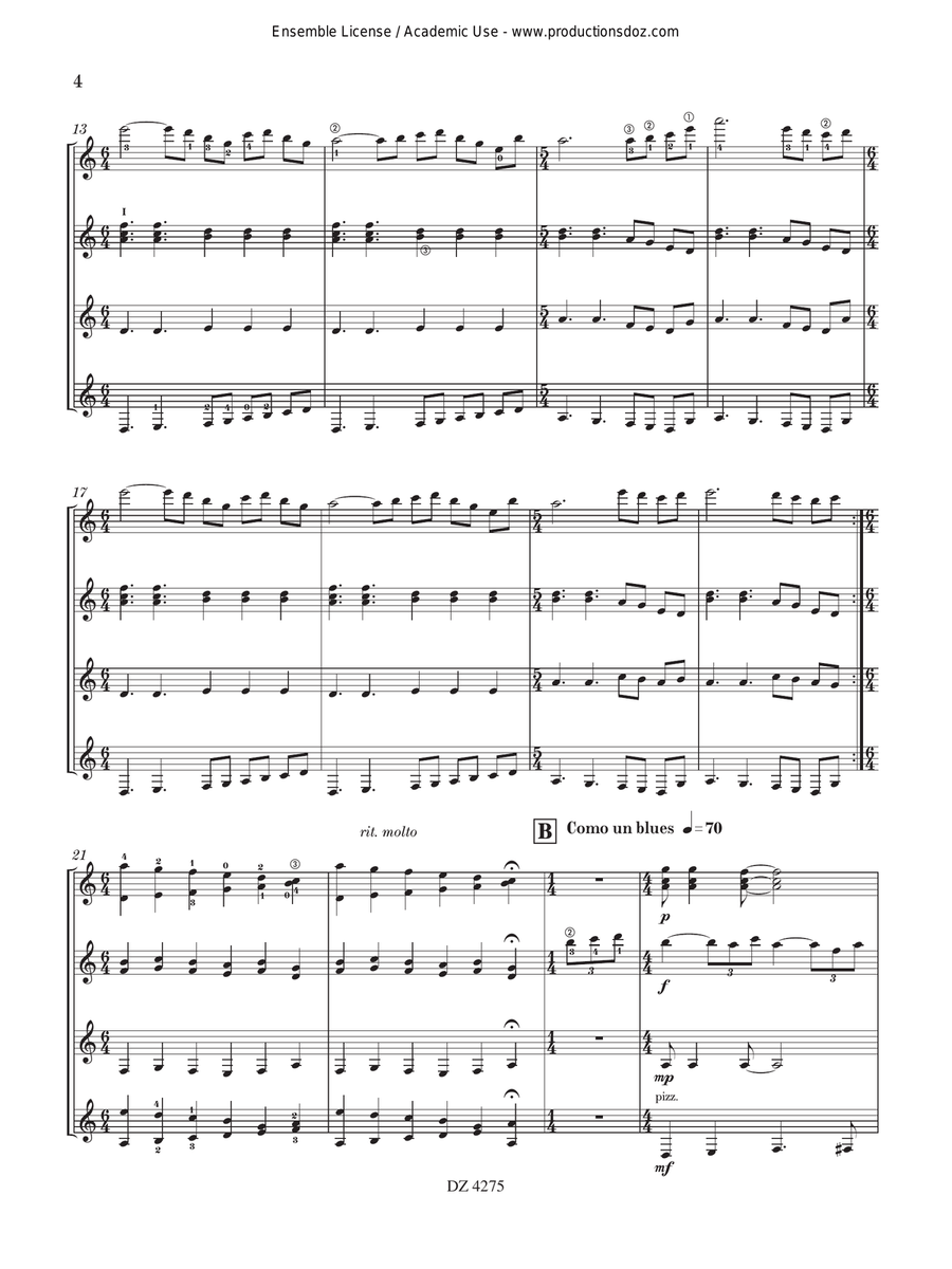 Tallando en jazz Guitar Ensemble scores gallery preview page 4