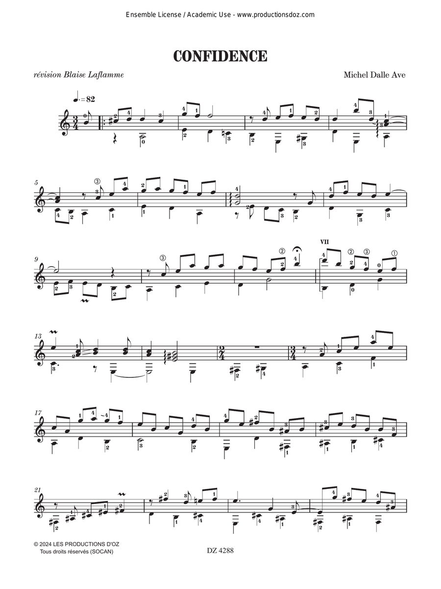 Confidence / Danse Classical Guitar scores gallery preview page 2