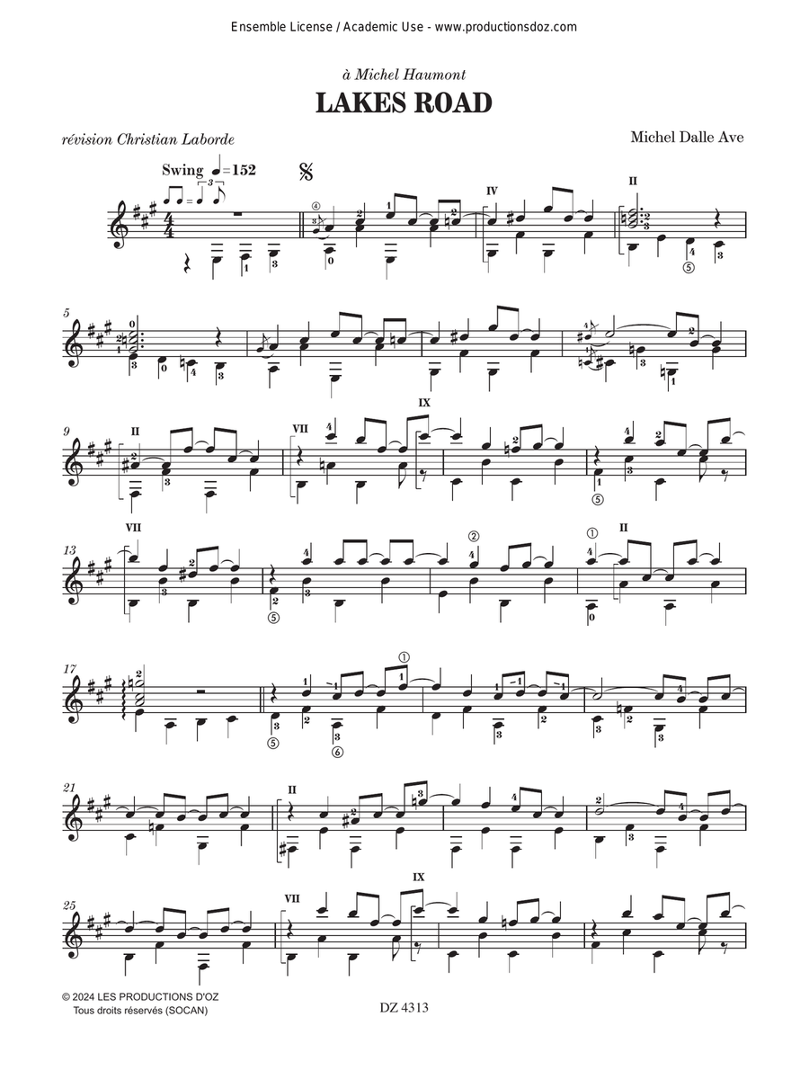 Lakes Road Classical Guitar scores gallery preview page 2
