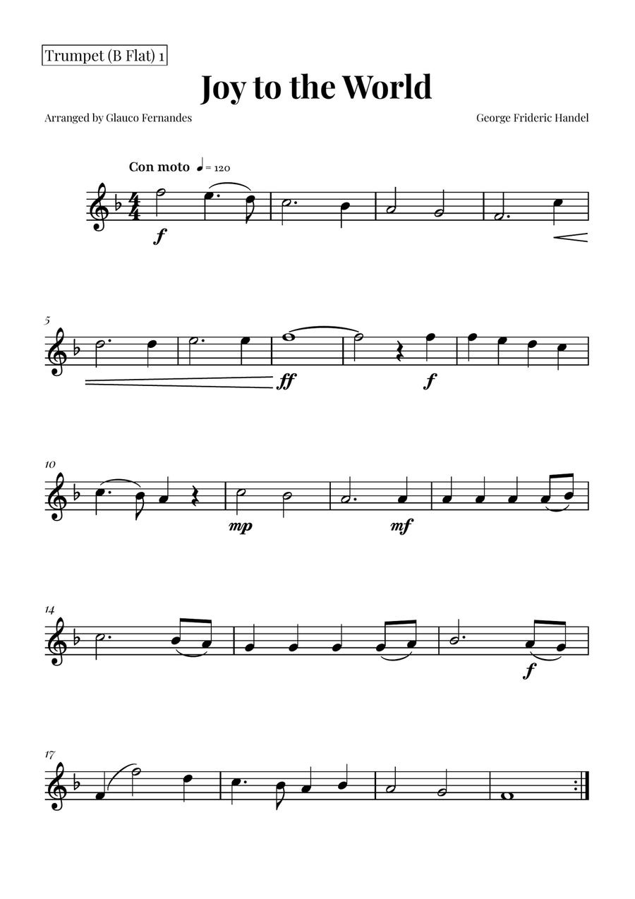 Joy to the World | STUNNING Arrangement Brass Quintet scores gallery preview page 3