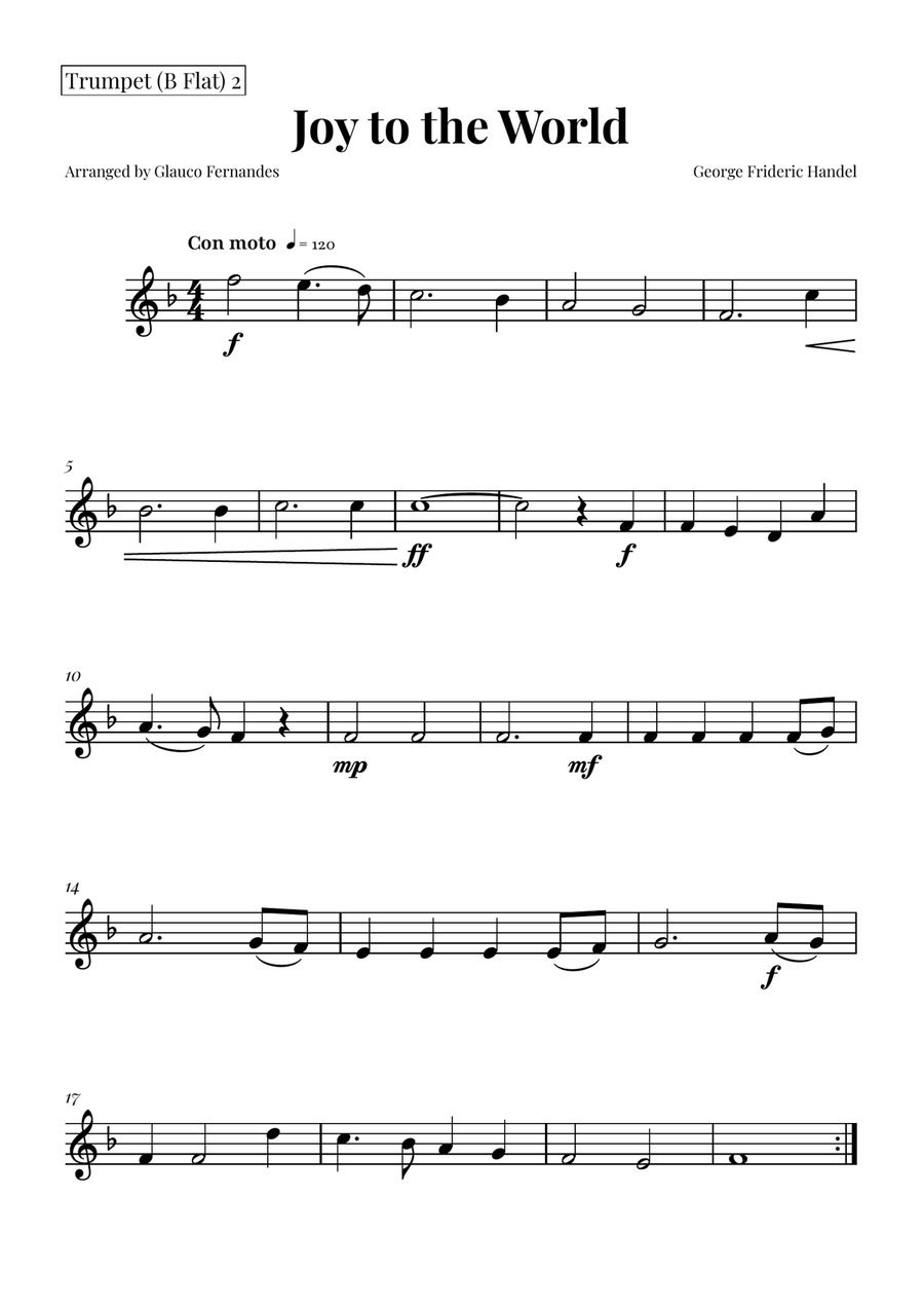 Joy to the World | STUNNING Arrangement Brass Quintet scores gallery preview page 4