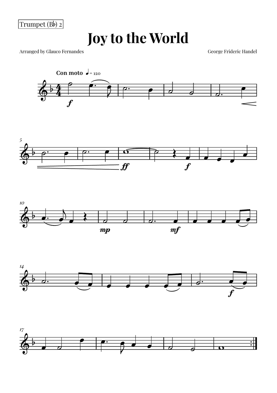 Joy to the World | STUNNING Arrangement Brass Quintet scores gallery preview page 4