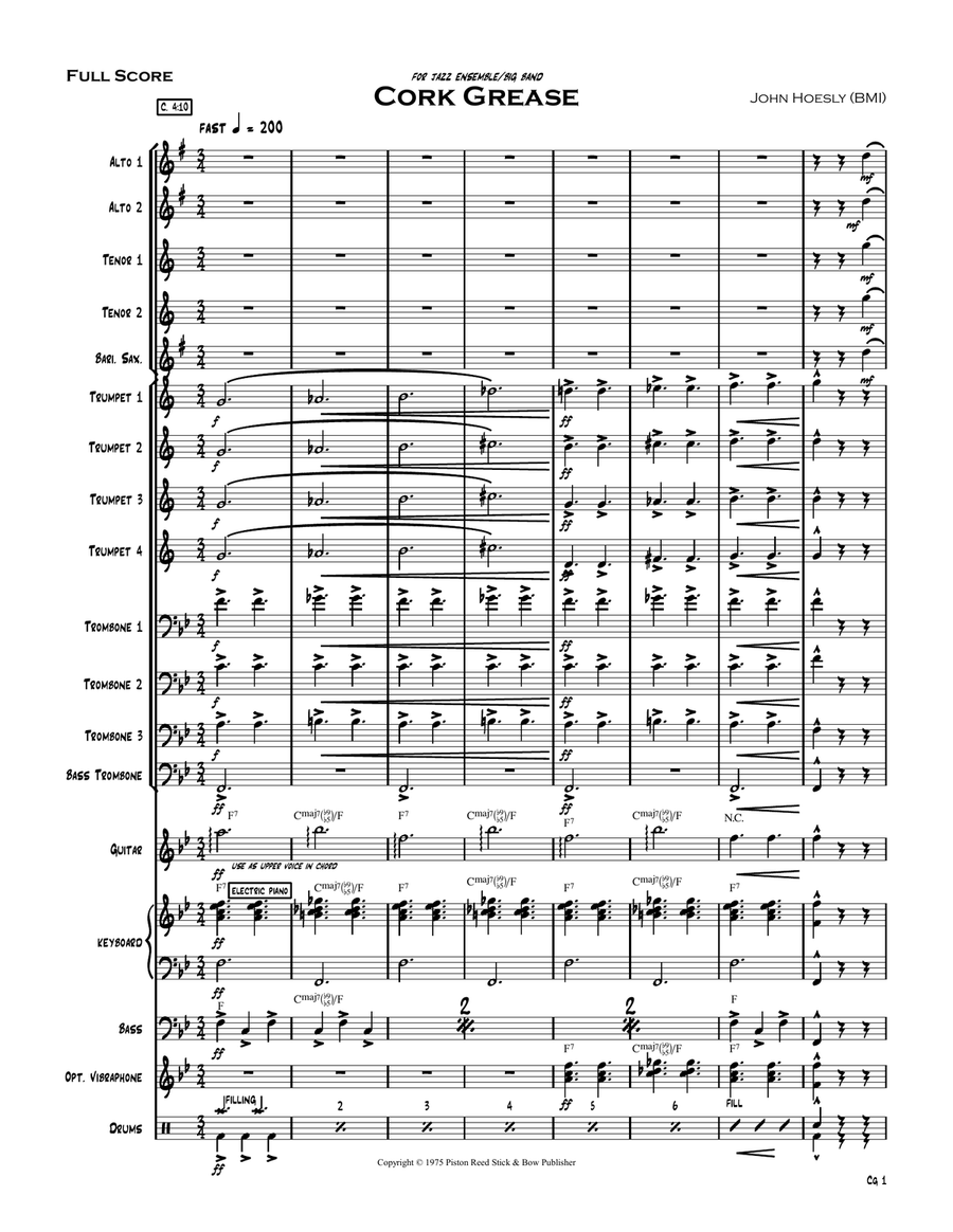 Cork Grease- Saxophone Section Feature with Jazz Ensemble/Big Band Jazz Ensemble scores gallery preview page 2
