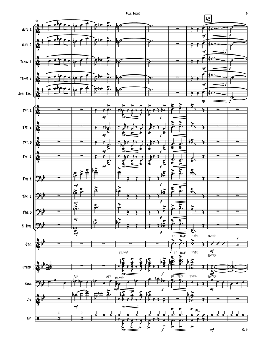 Cork Grease- Saxophone Section Feature with Jazz Ensemble/Big Band Jazz Ensemble scores gallery preview page 6